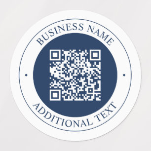 Customisable QR code & Text Dark Navy Blue