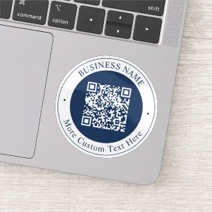 Customisable QR code & Text Dark Navy Blue
