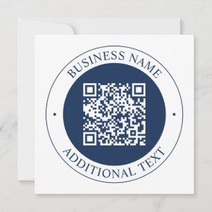 Customisable QR code & Text Dark Navy Blue Card
