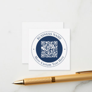Customisable QR code & Text Dark Navy Blue Enclosure Card