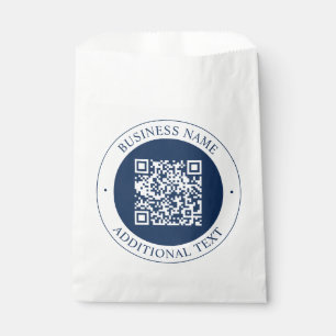 Customisable QR code & Text Dark Navy Blue Favour Bag