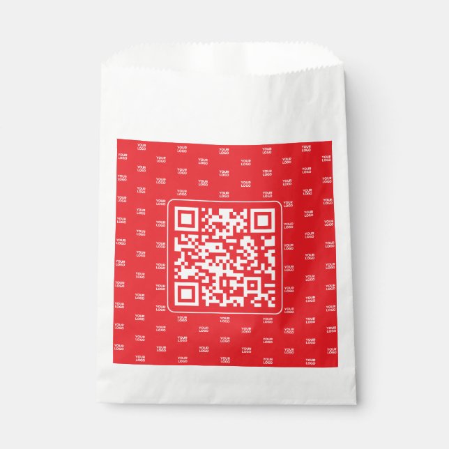 Customisable QR code with Your Logo or Image Tiled Favour Bag (Front)