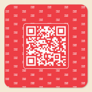 Customisable QR code with Your Logo or Image Tiled Square Sticker