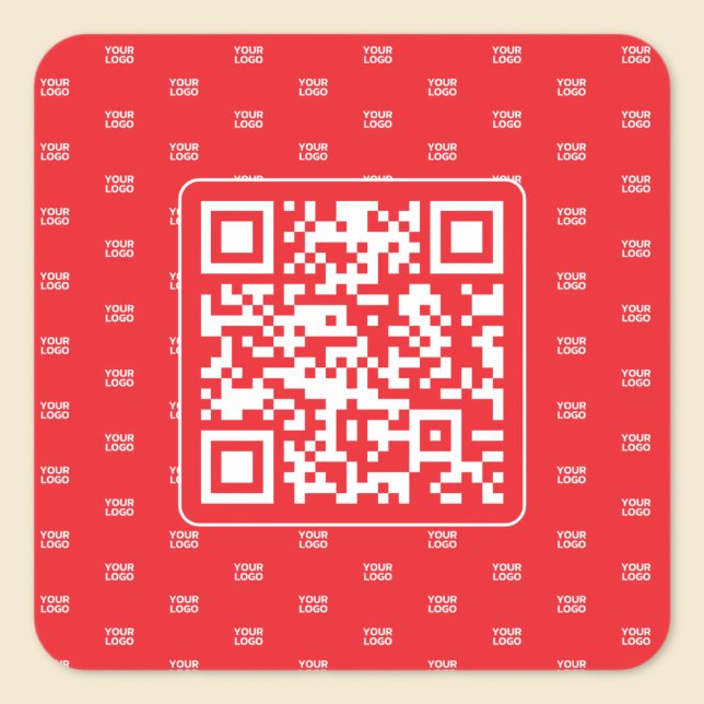 Customisable QR code with Your Logo or Image Tiled Square Sticker (Creator Uploaded)