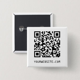 Customisable QR Code Your Webpage Link 15 Cm Square Badge