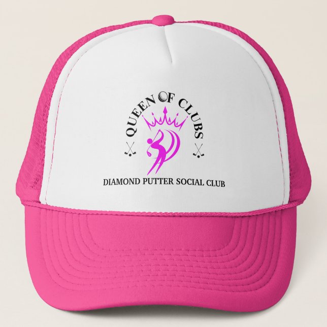 Customisable QUEEN OF CLUBS Women's Golf Trucker Hat (Front)