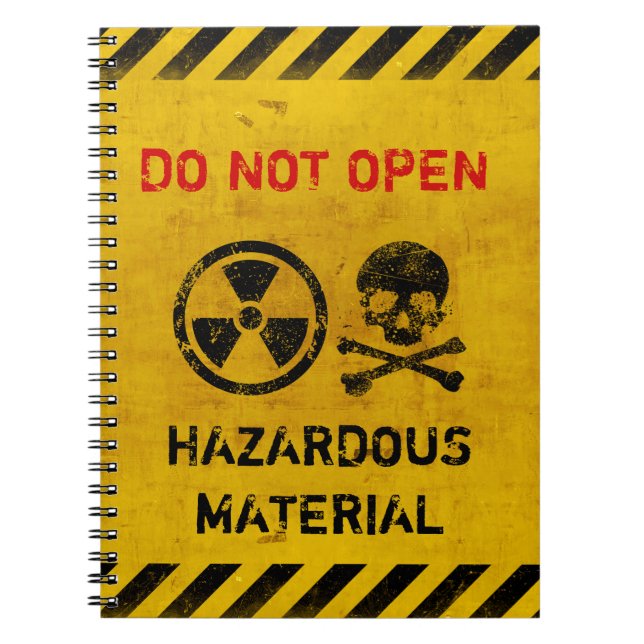 Customisable Radiation Area Warning Notebook (Front)