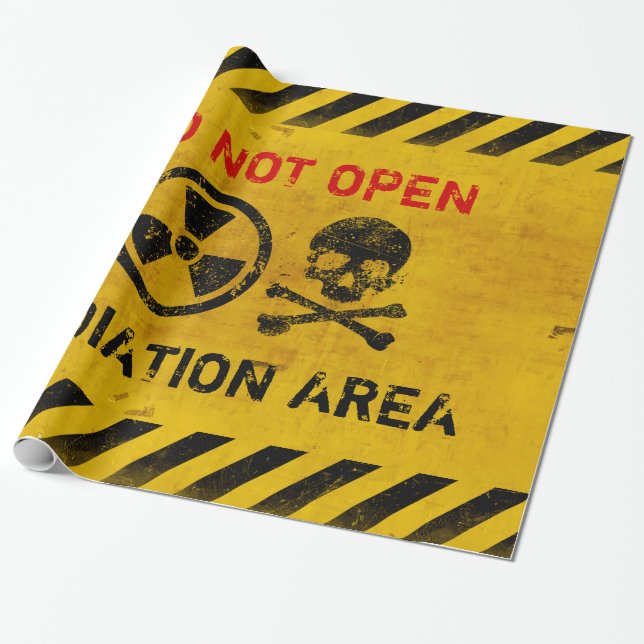 Customisable Radiation Hazard Sign Wrapping Paper (Unrolled)