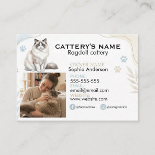 Customisable Ragdoll Cattery Business Card