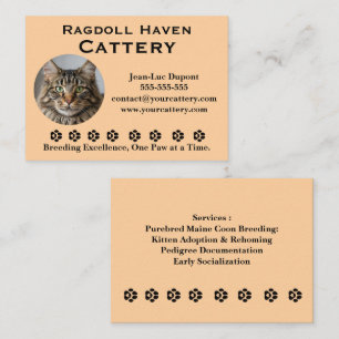 Customisable Ragdoll Cattery Business Card