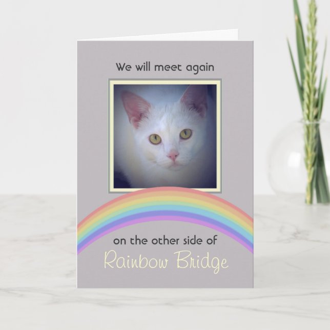 Customisable Rainbow Bridge Pet Memorial Card (Front)