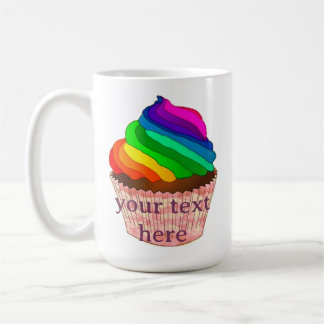 Customisable Rainbow Cupcake Pride Design Coffee Mug
