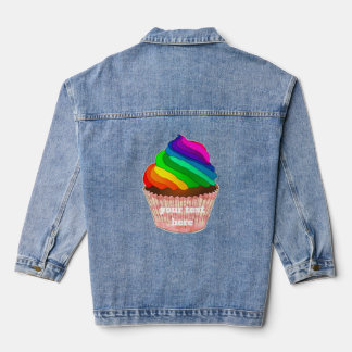Customisable Rainbow Cupcake Pride Design Denim Jacket