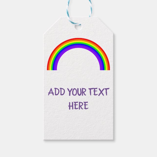 Customisable !!! Rainbow     Gift Tags (Front)