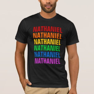 Customisable Rainbow Repeated Text Tee
