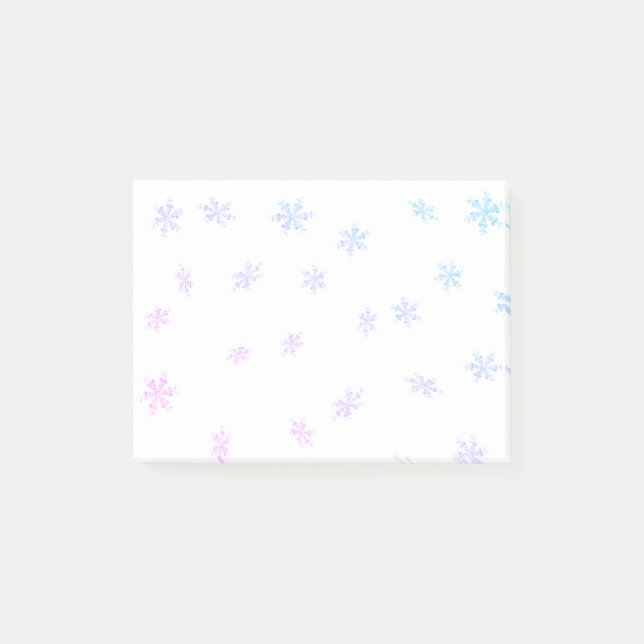 Customisable Rainbow Snowflakes Post-it Notes (Front)