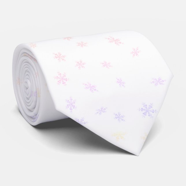 Customisable Rainbow Snowflakes Tie (Rolled)