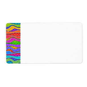 Customisable RAINBOW STRIPES AVERY LABEL (side)
