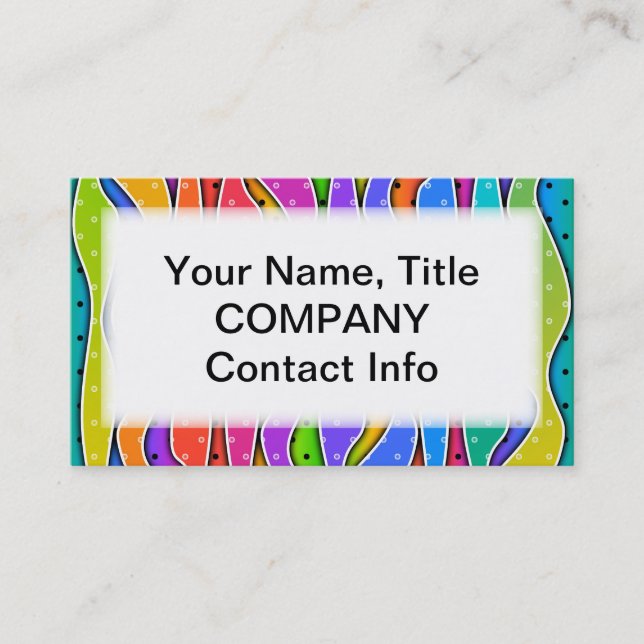 Customisable RAINBOW STRIPES BUSINESS CARDS (Front)