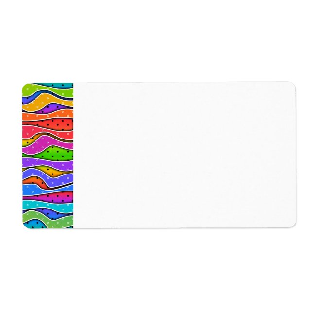 Customisable RAINBOW STRIPES LABEL (side) (Front)