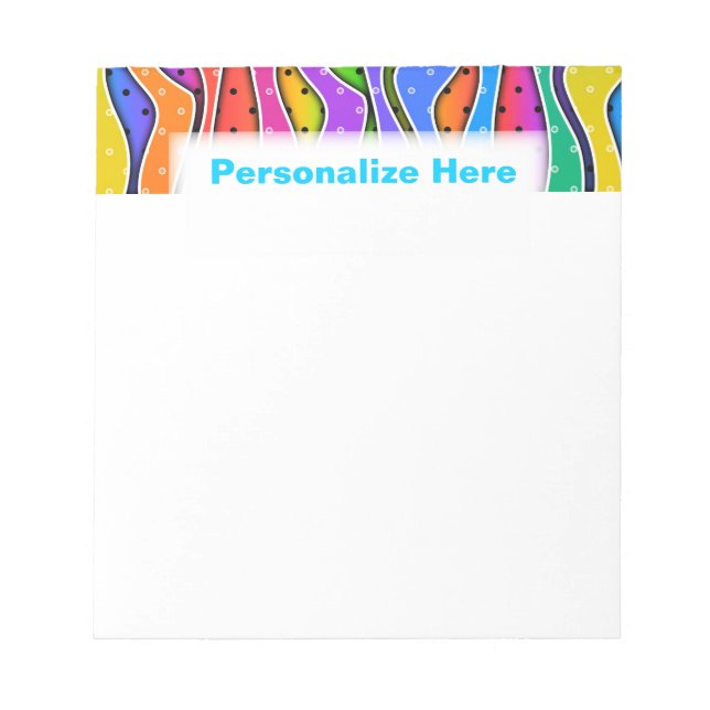 Customisable RAINBOW STRIPES NOTEPAD (Front)