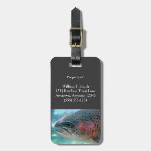 Customisable Rainbow Trout Luggage Tag