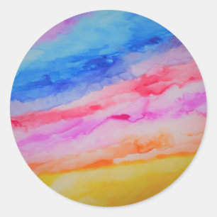 Customisable Rainbow Watercolor Sticker