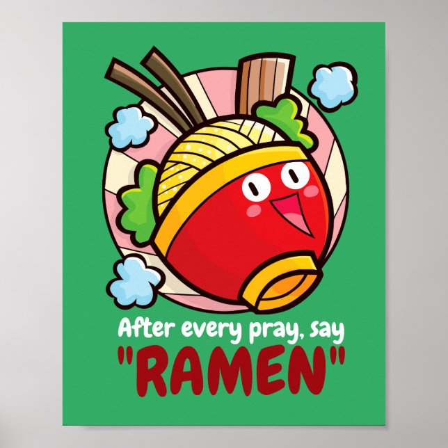 Customisable "Ramen" after praying Poster (Front)