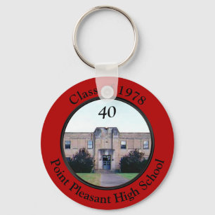 Customisable Red and Black Class Reunion Gifts Key Ring