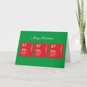 Customisable Red and Green Ho Ho Ho Periodic Table Card
