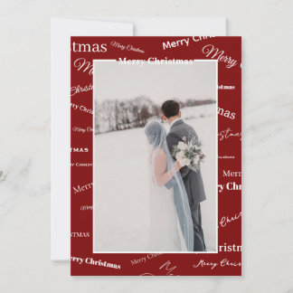 Customisable Red and White Christmas Card 