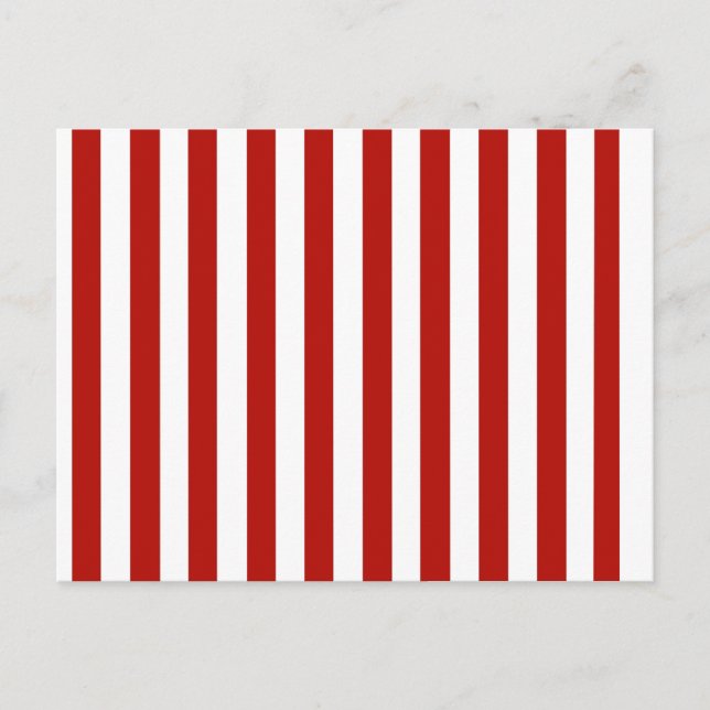 Customisable Red and White Stripes Postcard (Front)