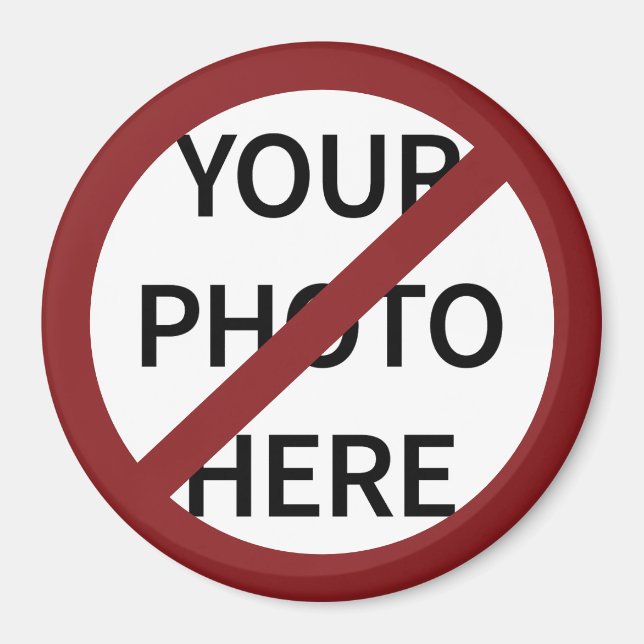 Customisable Red Ban Circle No Symbol Magnet (Front)