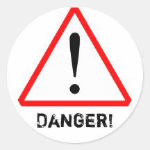Customisable Red & Black Warning Symbol Sticker