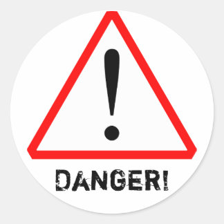 Customisable Red & Black Warning Symbol Sticker