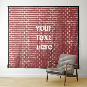 Customisable Red Brick Wall Backdrop Background Tapestry