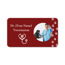 Customisable Red Business Card for Veterinarian