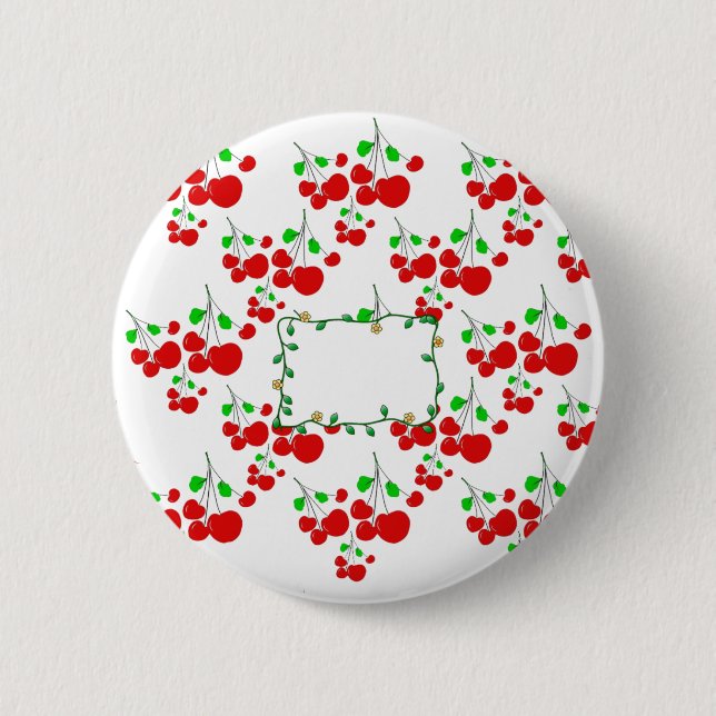 Customisable red cherry pattern accessories LeahG 6 Cm Round Badge (Front)