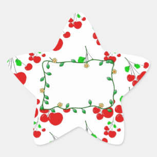 Customisable red cherry pattern accessories LeahG Star Sticker