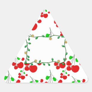 Customisable red cherry pattern accessories LeahG Triangle Sticker