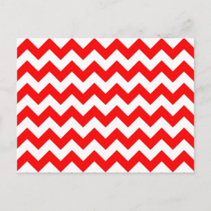 Customisable Red Chevron Pattern Postcard