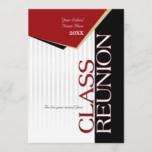 Customisable Red Class Reunion Invitation