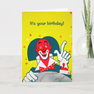 Customisable Red Clown Greeting Card