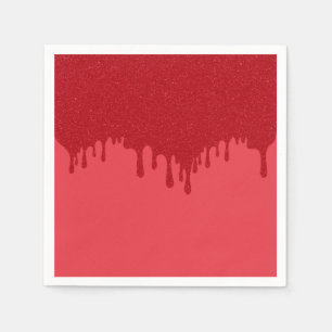 Customisable Red Drip Cocktail Paper Napkins