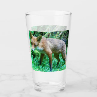 Customisable Red Fox Cub Glass | Wildlife Nature