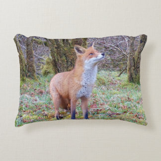 Customisable Red Fox Looking Up Woodland Wildlife  Decorative Cushion