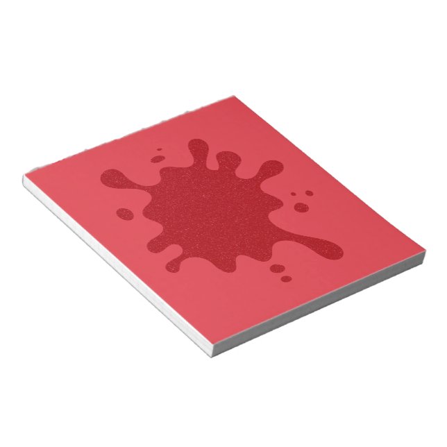 Customisable Red Ink Splash Notepad (Angled)