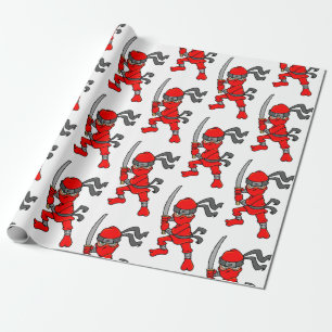 Customisable Red Ninja Design Wrapping Paper