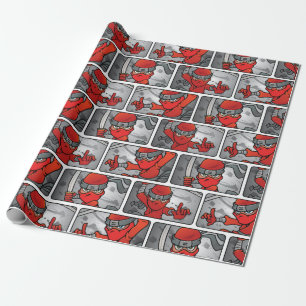 Customisable Red Ninja Design Wrapping Paper