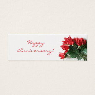 Customisable Red Rose Anniversary Floral Gift Tags